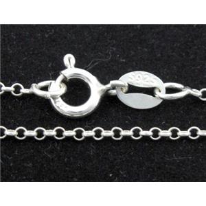 Sterling Silver necklace, o-ring chain, 1.3mm dia, approx 16 inch(40cm)length