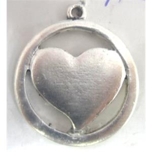 Tibetan Silver pendant non-nickel, 25x21mm