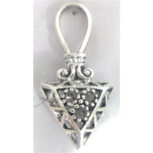 Hollow Tibetan Silver pendant, lead free and nickel free, 37x18mm