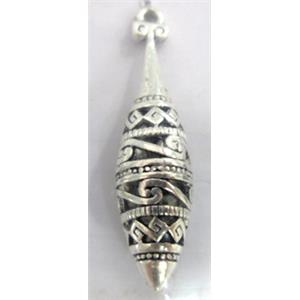 Tibetan Silver pendants, Non-Nickel, 45x10mm