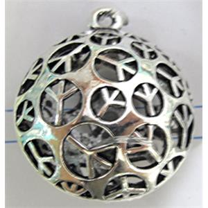 Tibetan Silver Charms pendants, Non-Nickel, 25mm dia