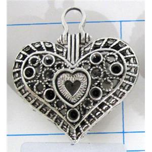 Hollow Tibetan Silver pendant, lead free and nickel free, 34x34mm