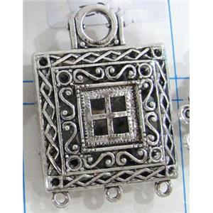 Hollow Tibetan Silver pendant, lead free and nickel free, 30x30mm