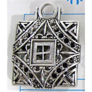 Hollow Tibetan Silver pendant, lead free and nickel free, 30x30mm