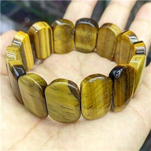 Natural Tiger Eye Stone Bracelet Stretchy, approx 15-24mm