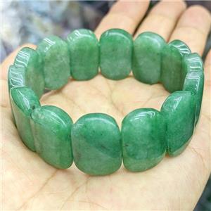 Natural Green Aventurine Bracelet Stretchy, approx 15-24mm