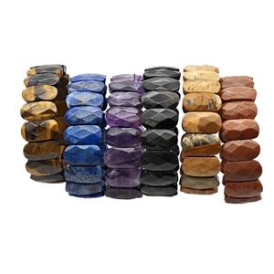 Natural Gemstone Bracelet Stretchy Mixed, approx 11-20mm