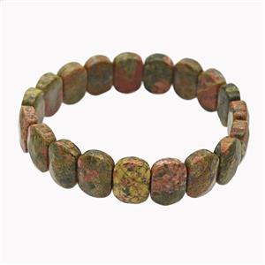 Unakite Bracelet Stretchy, approx 11-15mm