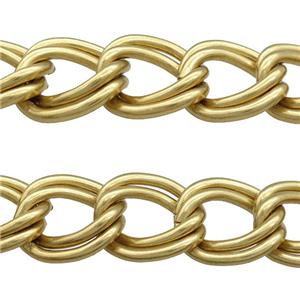 Aluminium Chain Double Matte Gold Plated, approx 25-30mm