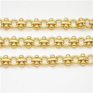 Copper Chain Gold Plated, approx 6mm, 6-7mm