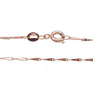 Copper Necklace Chain Unfaded Rose Gold, approx 1x6mm, 42cm length