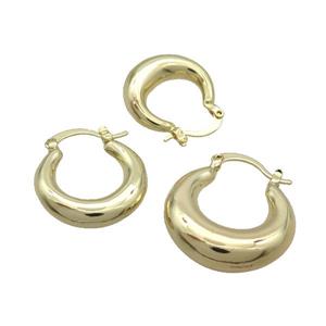 Copper Latchback Earring Polished Hollow Gold Plated, approx 20mm