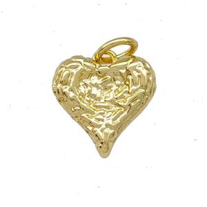 Copper Heart Pendant Hammered Gold Plated, approx 11.5mm