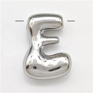 Copper Letter-E Pendant Platinum Plated, approx 15-21mm