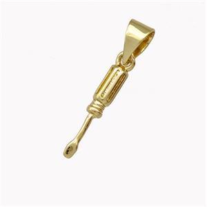 Screwdriver Charms Copper Pendant Gold Plated, approx 2.5-15mm
