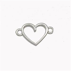 Copper Heart Connector Platinum Plated, approx 10-11.5mm