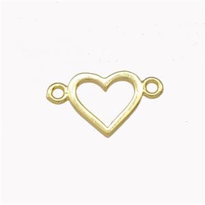 Copper Heart Connector Gold Plated, approx 10-11.5mm