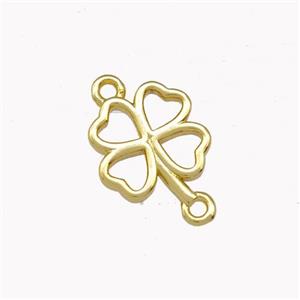 Copper Clover Connector Gold Plated, approx 11-13mm