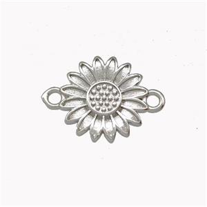 Copper Sunflower Connector Platinum Plated, approx 14mm