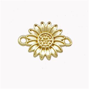 Copper Sunflower Connector Gold Plated, approx 14mm