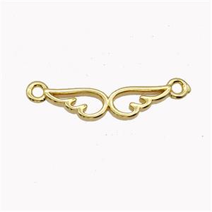 Copper Angel Wings Connector Gold Plated, approx 4.5-17mm