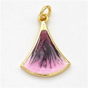 Copper Leaf Pendant Painted 18K Gold Plated, approx 15.5-18mm