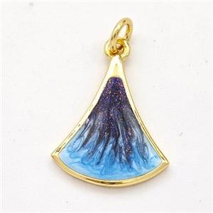 Copper Leaf Pendant Painted 18K Gold Plated, approx 15.5-18mm