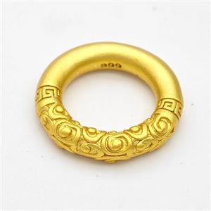 Copper Circle Connector Matte Gold Plated, approx 19mm