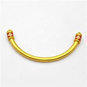 Copper Connector Curving Stick Bracelet Bar Painted Half Bangle Gold Plated, approx 4mm, 60mm