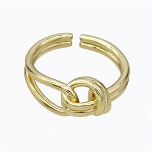 Copper Knot Ring Gold Plated, approx 8mm, 18mm dia