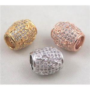 Zircon copper spacer bead, mixed color, approx 9x10mm, 5mm hole