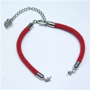 red nylon cord for bracelet, approx 3mm thickness