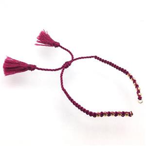 nylon wire bracelet chain with tassel, approx 5mm, 15cm length