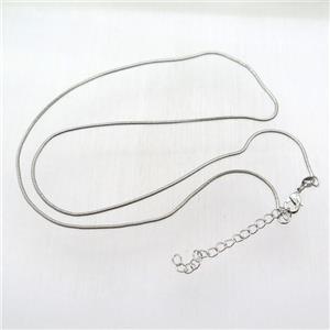 copper necklace chain, platinum plated, approx 1.2mm dia, 45cm length