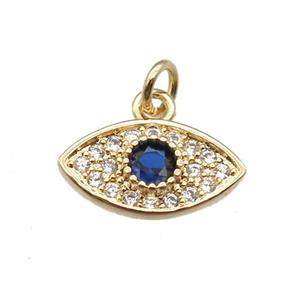 copper eye pendant paved zircon, gold plated, approx 6-12mm