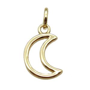 copper moon pendant, gold plated, approx 6-10mm