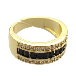 copper Rings pave zircon, gold plated, approx 7mm, 17mm dia