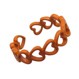 copper rings with orange lacquered, approx 6mm, 18mm dia