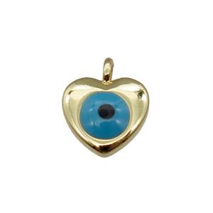 copper Hearteye pendant, gold plated, approx 7.5mm