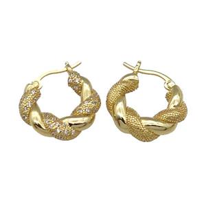 Copper Latchback Earring Gold Plated, approx 20mm dia
