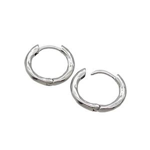Copper Hoop Earring Platinum Plated, approx 14mm