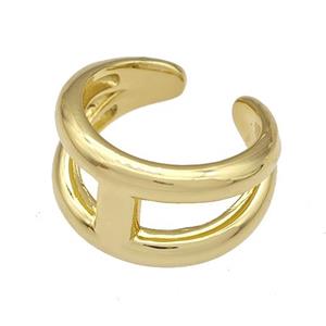 Copper Rings Gold Plated, approx 13mm, 18mm dia