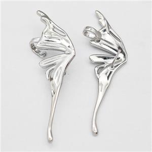 Copper Butterfly Stud Earrings Platinum Plated, approx 15-50mm