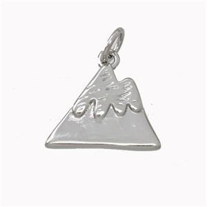 Mountain Charms Copper Pendant Platinum Plated, approx 12-15mm