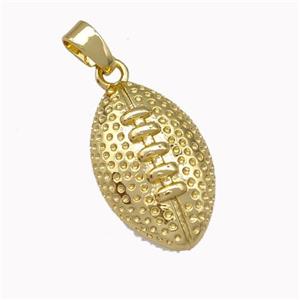 American Football Charms Copper Pendant Sport Gold Plated, approx 11-18mm