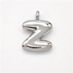 Copper Letter-Z Pendant Platinum Plated, approx 13-17mm