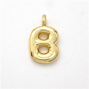 Copper Letter-B Pendant Gold Plated, approx 13-17mm