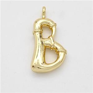 Copper Letter-B Pendant Gold Plated, approx 16-20mm