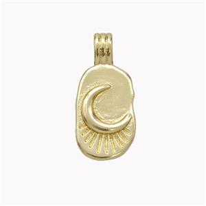 Copper Moon Pendant Gold Plated, approx 10-16mm