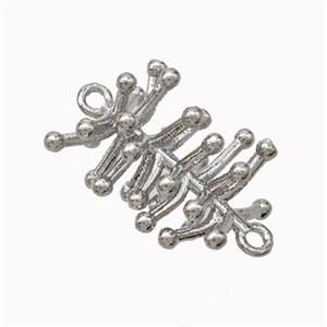 Branch Charms Copper Connector Platinum Plated, approx 12-16mm